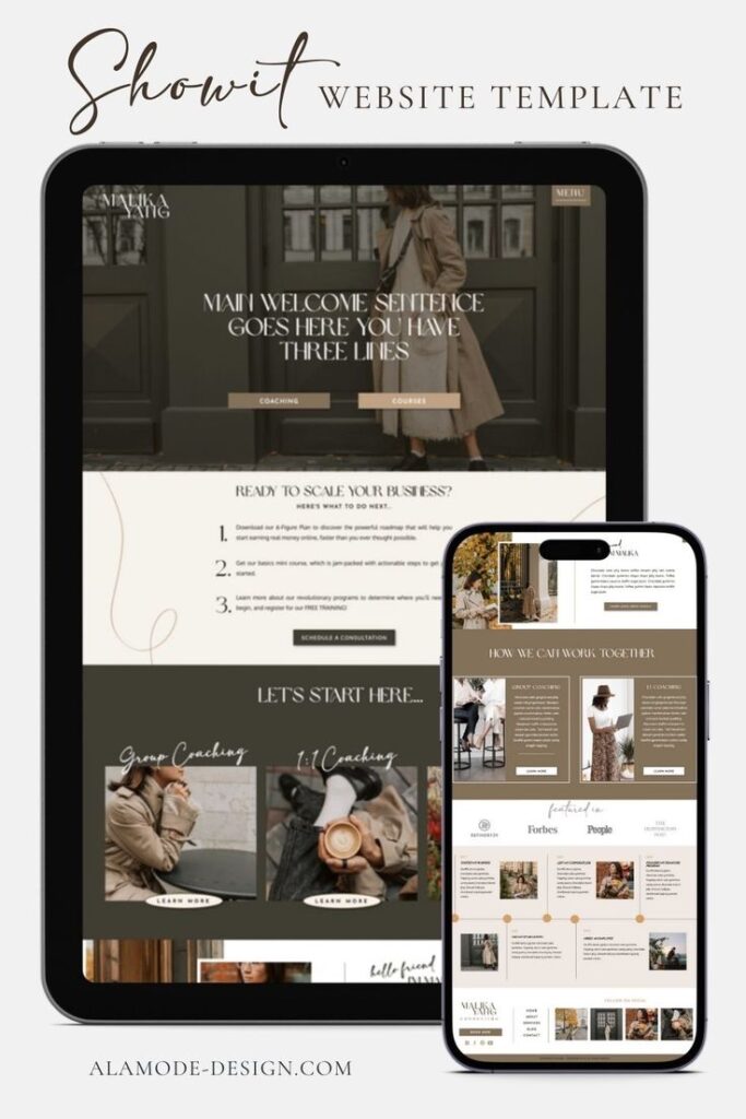pinterest pin for showit template